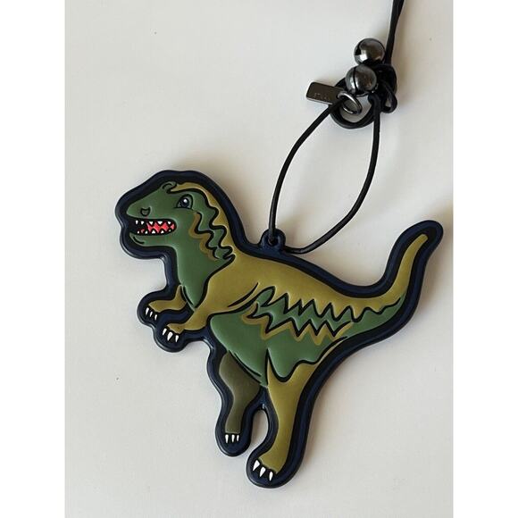 Coach 🦖Green Leather Rexy Dinosaur Key Fob Keychain Bag Charm RARE - Picture 1 of 4